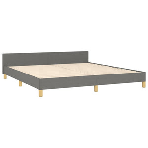 vidaXL Bed Frame with Headboard Black 53.9"x74.8" Full Fabric-50