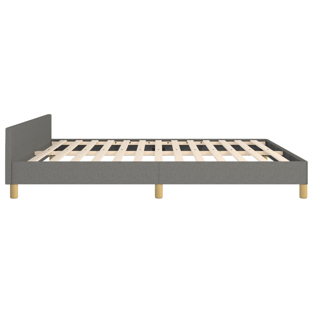 vidaXL Bed Frame with Headboard Black 53.9"x74.8" Full Fabric-70