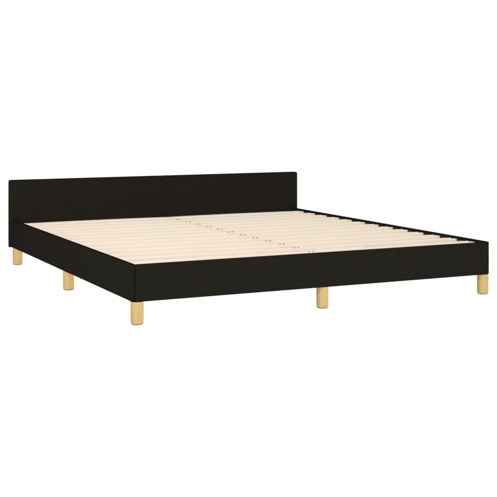 vidaXL Bed Frame with Headboard Black 53.9"x74.8" Full Fabric-42