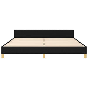 vidaXL Bed Frame with Headboard Black 53.9"x74.8" Full Fabric-52