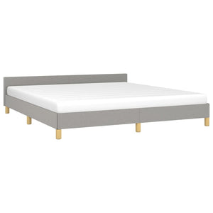 vidaXL Bed Frame with Headboard Black 53.9"x74.8" Full Fabric-3