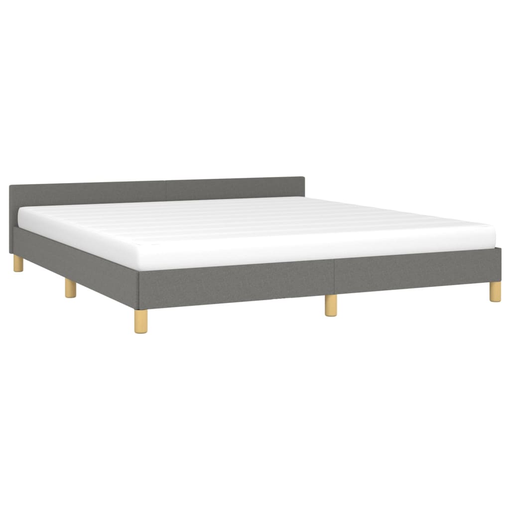 vidaXL Bed Frame with Headboard Black 53.9"x74.8" Full Fabric-9