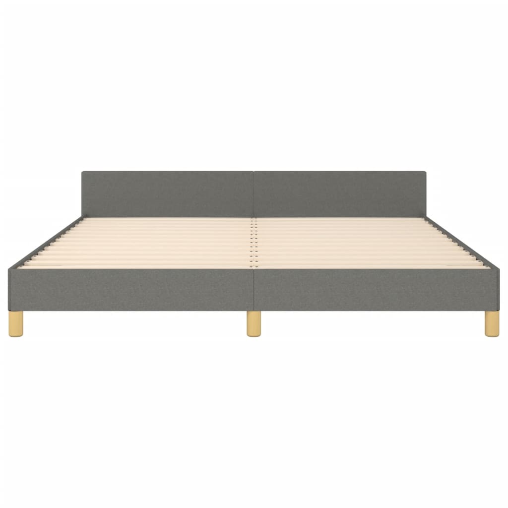 vidaXL Bed Frame with Headboard Black 53.9"x74.8" Full Fabric-61