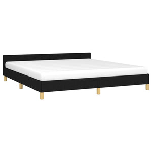 vidaXL Bed Frame with Headboard Black 53.9"x74.8" Full Fabric-96