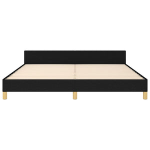 vidaXL Bed Frame with Headboard Black 53.9"x74.8" Full Fabric-55