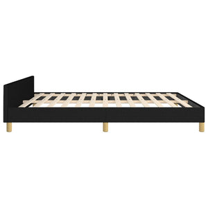 vidaXL Bed Frame with Headboard Black 53.9"x74.8" Full Fabric-65