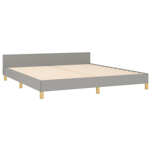 vidaXL Bed Frame with Headboard Black 53.9"x74.8" Full Fabric-105