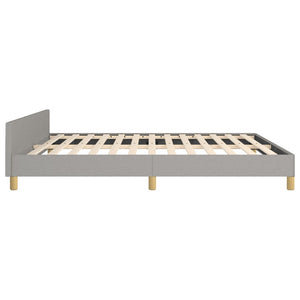 vidaXL Bed Frame with Headboard Black 53.9"x74.8" Full Fabric-107