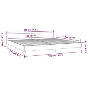 vidaXL Bed Frame with Headboard Black 53.9"x74.8" Full Fabric-44