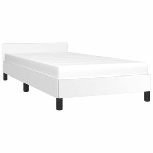 vidaXL Bed Frame with Headboard Black 39.4"x79.9" Twin XL Faux Leather-27