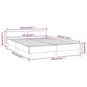 vidaXL Bed Frame with Headboard Black 39.4"x79.9" Twin XL Faux Leather-35