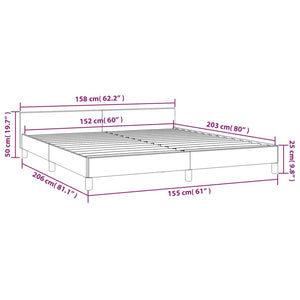 vidaXL Bed Frame with Headboard Black 39.4"x79.9" Twin XL Faux Leather-40