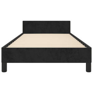 vidaXL Bed Frame with Headboard Black 39.4"x74.8" Twin Velvet-9