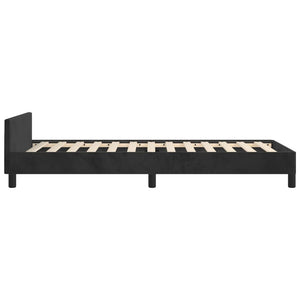 vidaXL Bed Frame with Headboard Black 39.4"x74.8" Twin Velvet-19