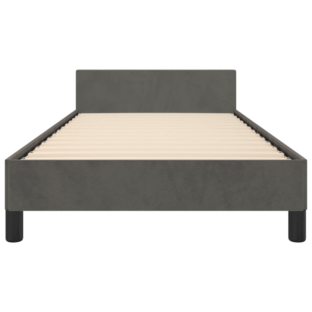 vidaXL Bed Frame with Headboard Black 39.4"x74.8" Twin Velvet-14