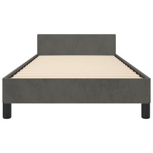 vidaXL Bed Frame with Headboard Black 39.4"x74.8" Twin Velvet-14