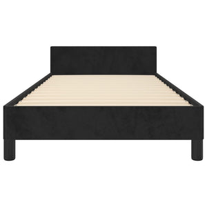 vidaXL Bed Frame with Headboard Black 39.4"x74.8" Twin Velvet-85