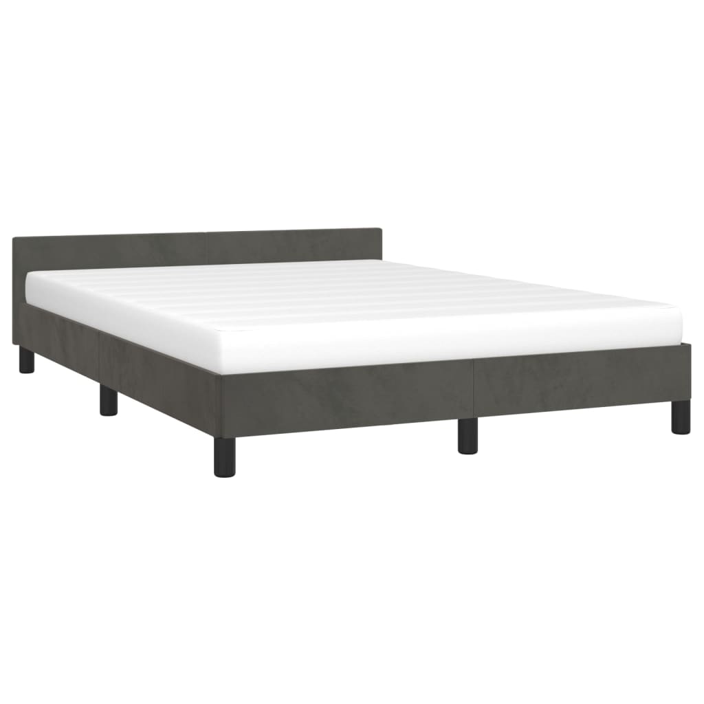 vidaXL Bed Frame with Headboard Black 39.4"x74.8" Twin Velvet-37