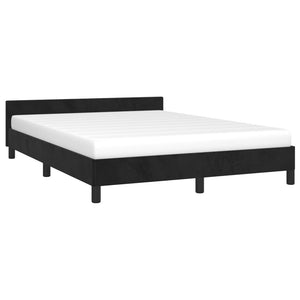 vidaXL Bed Frame with Headboard Black 39.4"x74.8" Twin Velvet-31