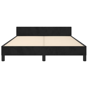 vidaXL Bed Frame with Headboard Black 39.4"x74.8" Twin Velvet-59