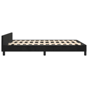 vidaXL Bed Frame with Headboard Black 39.4"x74.8" Twin Velvet-69