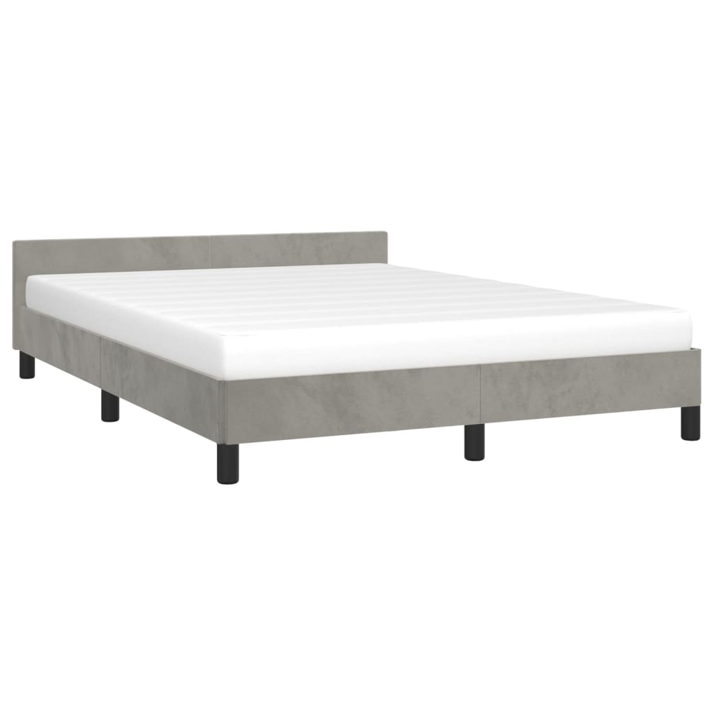 vidaXL Bed Frame with Headboard Black 39.4"x74.8" Twin Velvet-50