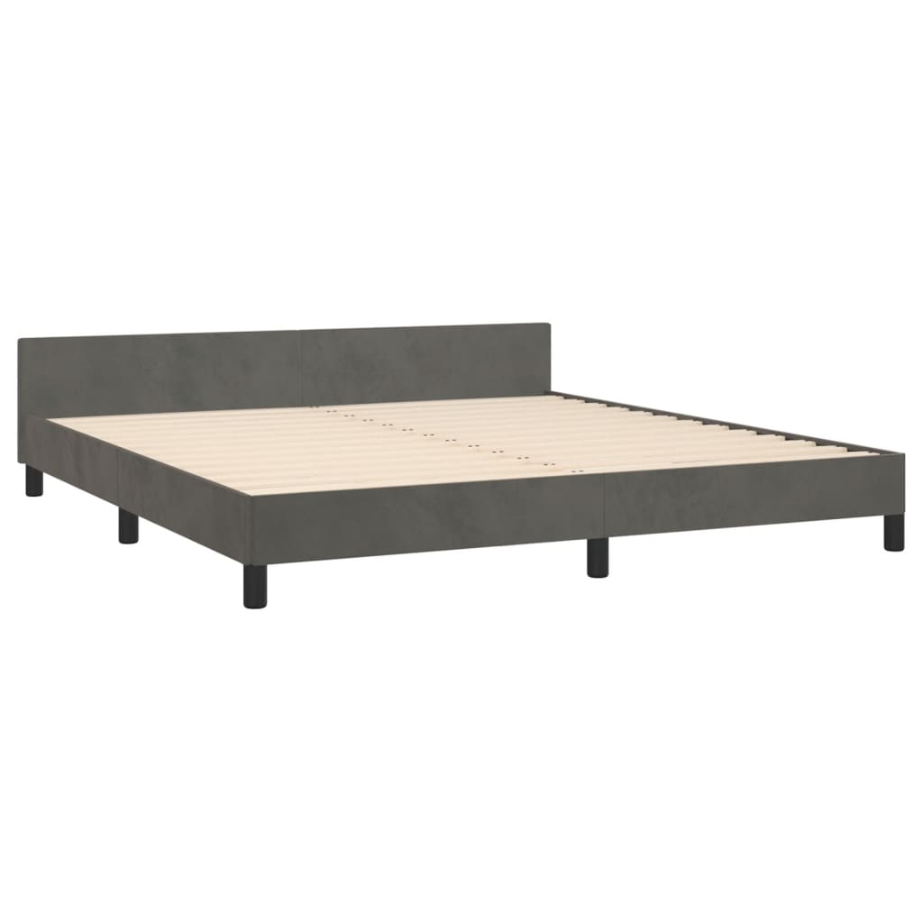 vidaXL Bed Frame with Headboard Black 39.4"x74.8" Twin Velvet-54