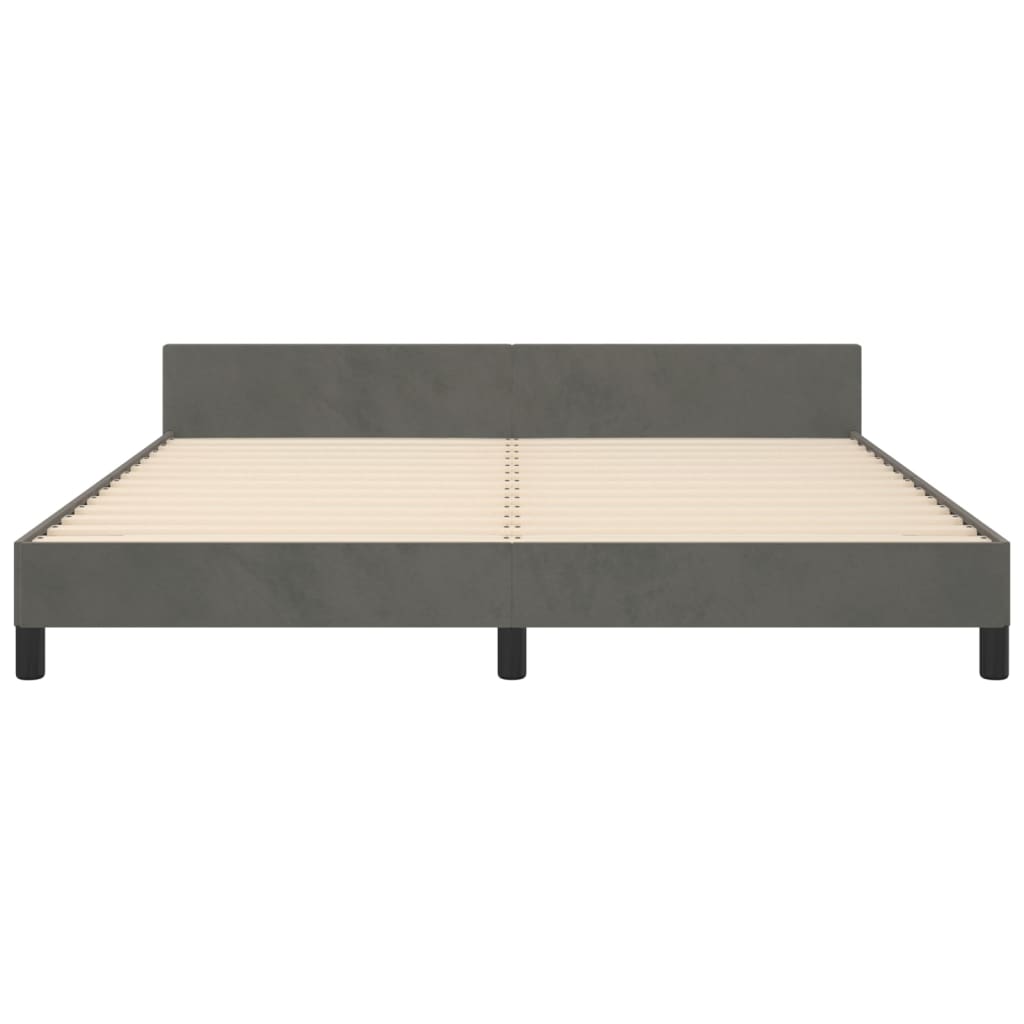 vidaXL Bed Frame with Headboard Black 39.4"x74.8" Twin Velvet-64