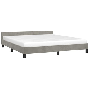 vidaXL Bed Frame with Headboard Black 39.4"x74.8" Twin Velvet-30