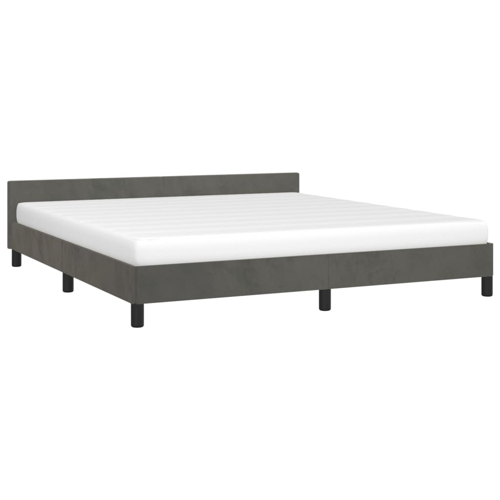 vidaXL Bed Frame with Headboard Black 39.4"x74.8" Twin Velvet-77