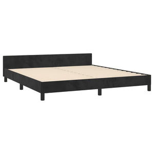 vidaXL Bed Frame with Headboard Black 39.4"x74.8" Twin Velvet-45