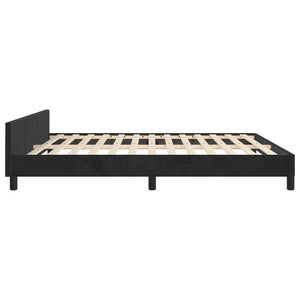 vidaXL Bed Frame with Headboard Black 39.4"x74.8" Twin Velvet-55