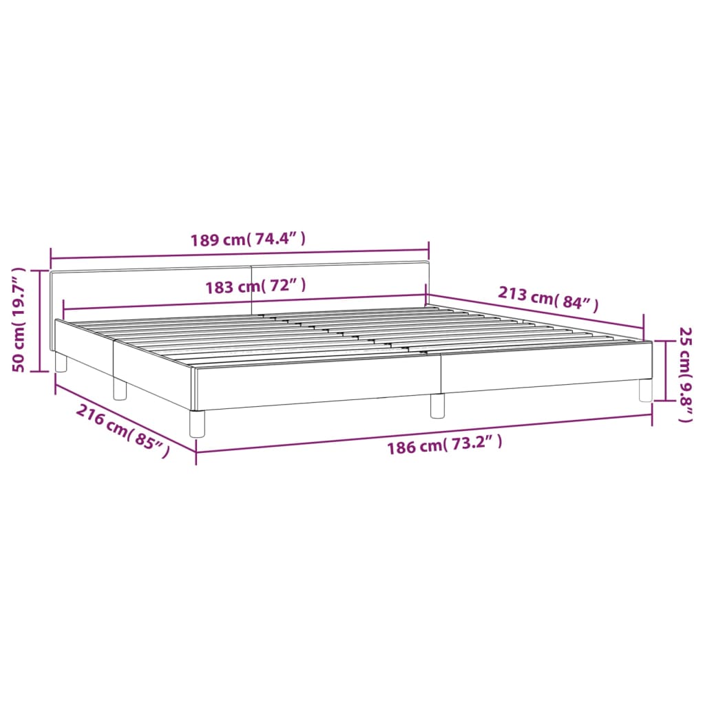 vidaXL Bed Frame with Headboard Black 39.4"x74.8" Twin Velvet-3