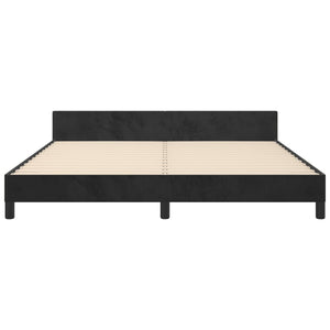 vidaXL Bed Frame with Headboard Black 39.4"x74.8" Twin Velvet-5