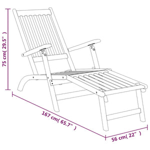 vidaXL Patio Deck Chairs with Footrests 2 pcs Solid Wood Acacia-5