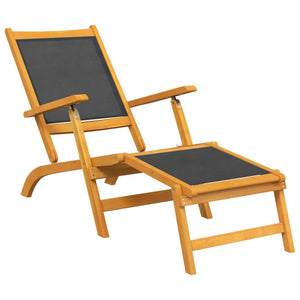 vidaXL Patio Deck Chairs 2 pcs Solid Wood Acacia and Textilene-1