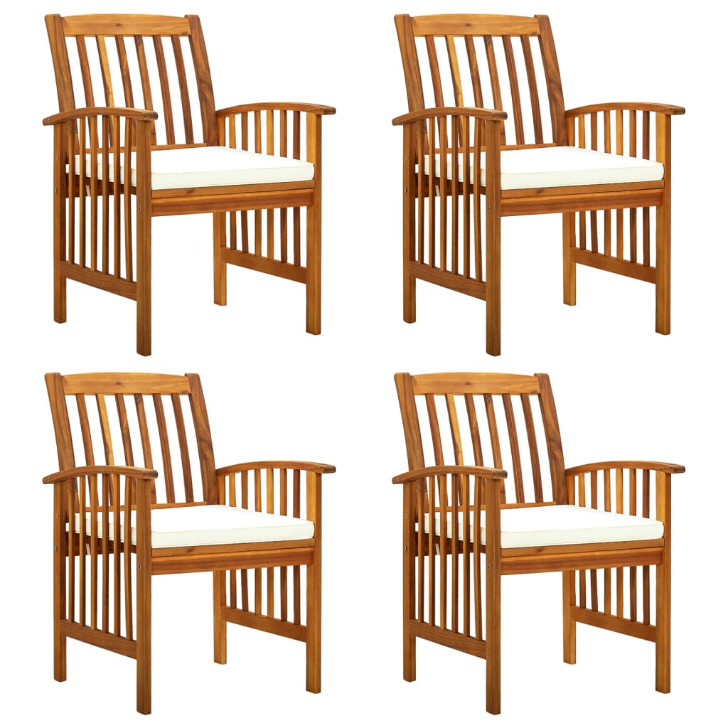 vidaXL Patio Dining Chairs Outdoor Patio Chair with Cushions Solid Wood Acacia-17