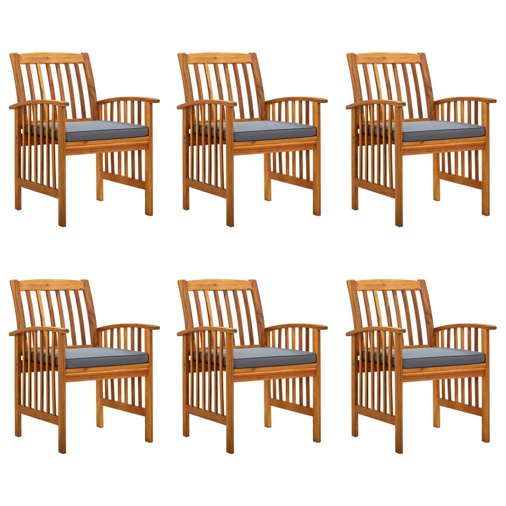vidaXL Patio Dining Chairs Outdoor Patio Chair with Cushions Solid Wood Acacia-14