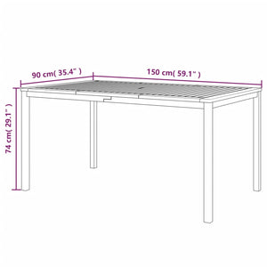 vidaXL 3 Piece Patio Dining Set with Cushions Solid Wood Acacia-8