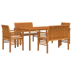 vidaXL 5 Piece Patio Dining Set with Cushions Solid Wood Acacia-1