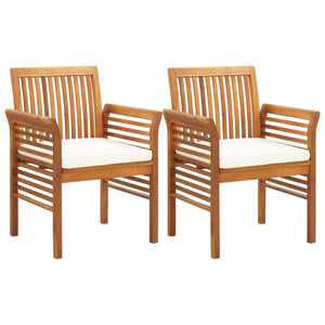 vidaXL 5 Piece Patio Dining Set with Cushions Solid Wood Acacia-4