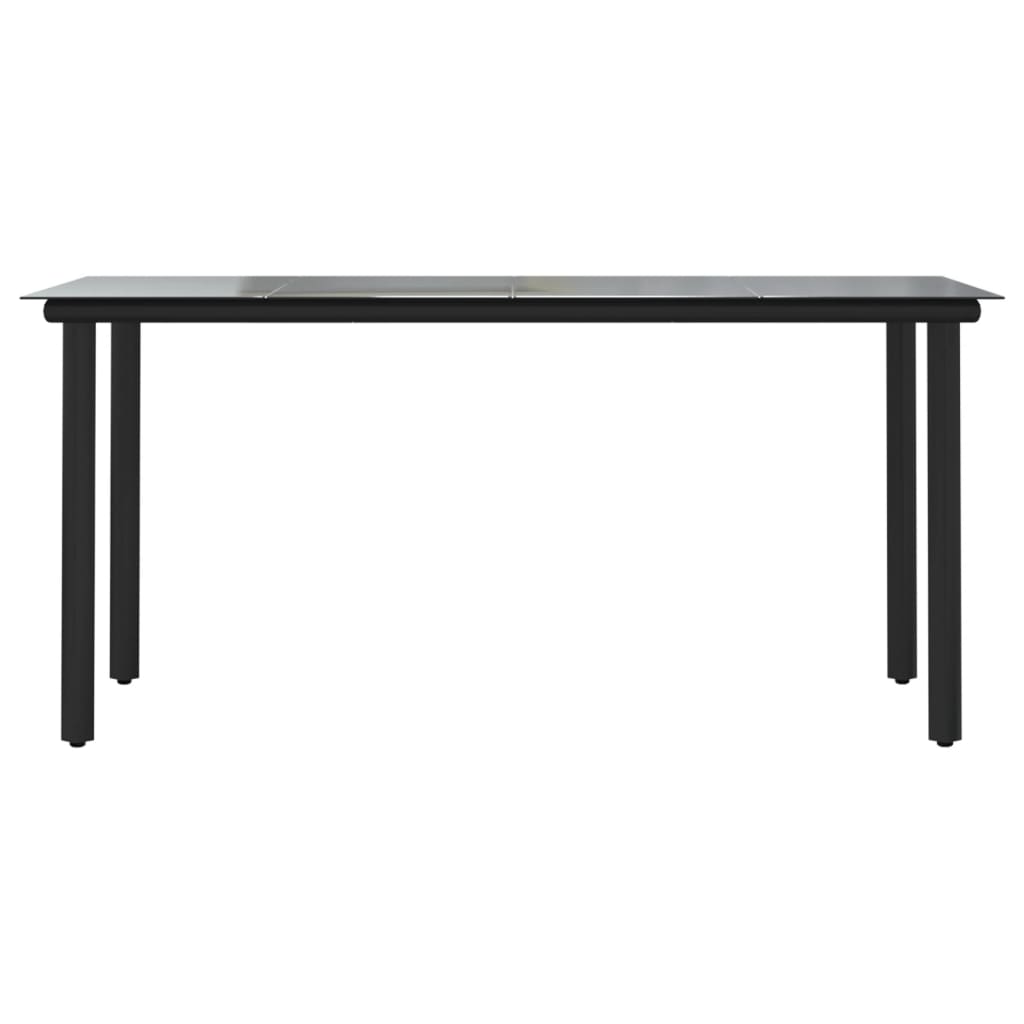 vidaXL Outdoor Dining Table Patio Table with Glass Top Garden Furniture Steel-8