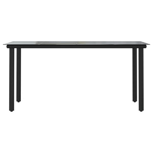 vidaXL Outdoor Dining Table Patio Table with Glass Top Garden Furniture Steel-8