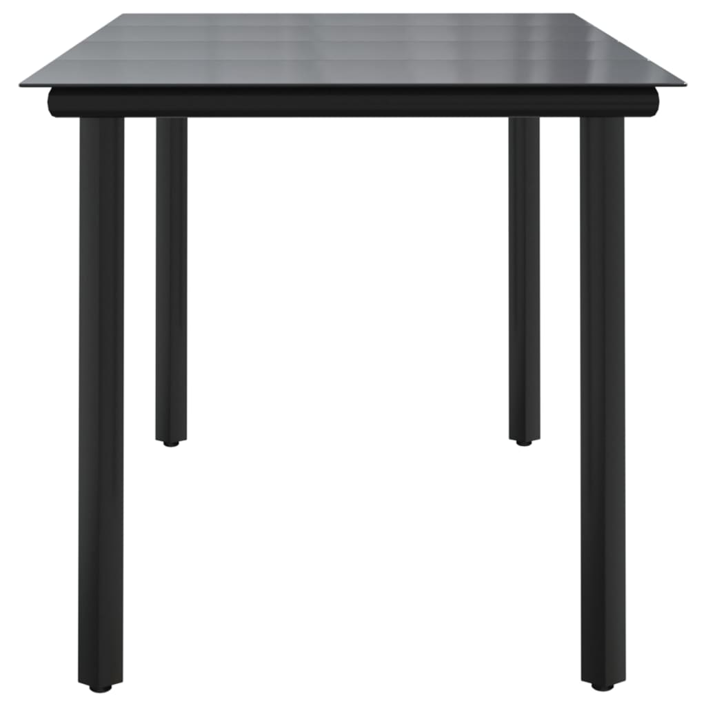 vidaXL Outdoor Dining Table Patio Table with Glass Top Garden Furniture Steel-11