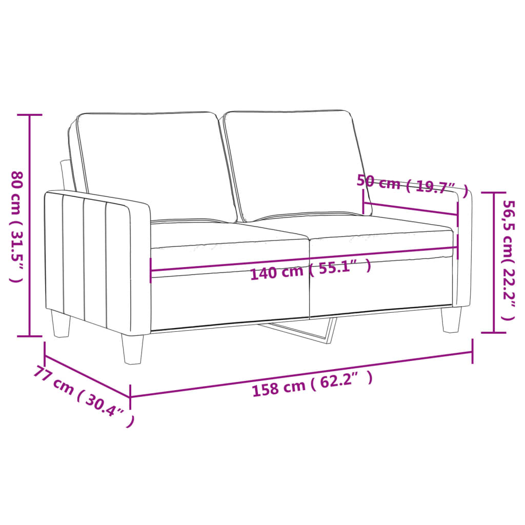 vidaXL 3-Seater Sofa Dark Gray 82.7" Fabric-5