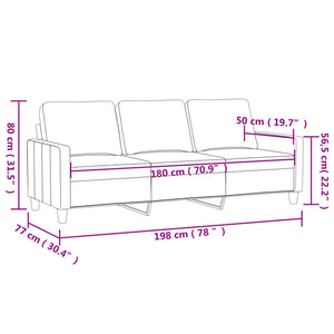 vidaXL 3-Seater Sofa Dark Gray 82.7" Fabric-31