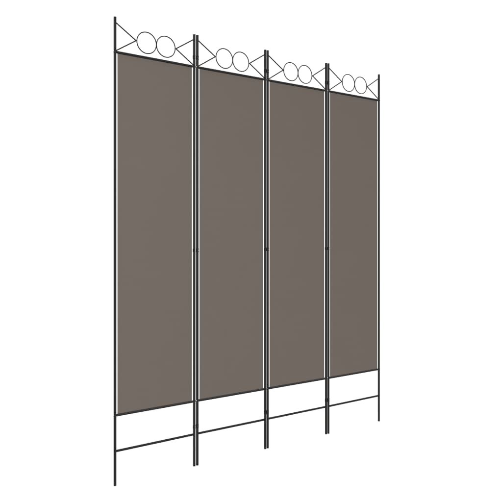 vidaXL 4-Panel Room Divider Anthracite 63"x86.6" Fabric-48