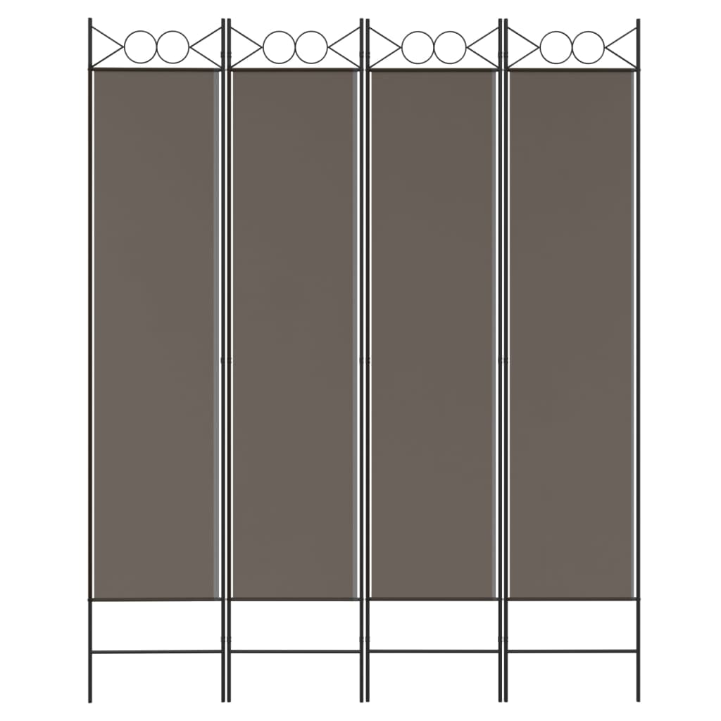 vidaXL 4-Panel Room Divider Anthracite 63"x86.6" Fabric-73