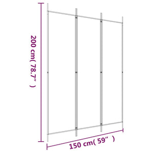 vidaXL 3-Panel Room Divider Anthracite 59.1"x78.7" Fabric-88