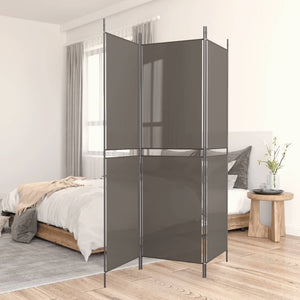 vidaXL 5-Panel Room Divider Anthracite 98.4"x70.9" Fabric-30